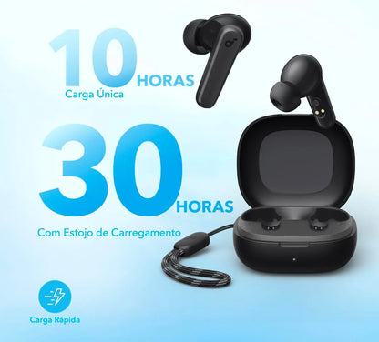 Fones de Ouvido Bluetooth e Com até 30 Horas de Bateria.
